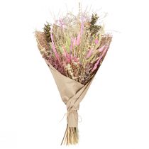 Itens Buquê de flores secas rosa verde eucalipto Lagurus 150g