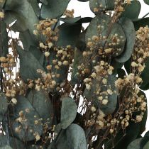 Itens Buquê de flores secas eucalipto gypsophila preservada 50cm verde