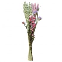 Buquê de flores secas flores de palha praia lilás rosa 58cm