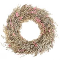 Coroa seca coroa de aveia phalaris rosa natural Ø44cm