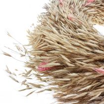 Coroa seca coroa de aveia phalaris rosa natural Ø44cm