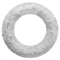 Coroa de porta guirlanda de natal guirlanda decorativa branca lã decoração advento Ø28cm