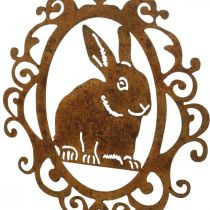 Coelhinho para pendurar pátina decoração de Páscoa coelhinho da Páscoa em metal A20cm