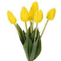 Itens Tulipas artificiais para decoração realista de primavera em salas de estar ou escritórios, 40 cm, conjunto com 7 peças.