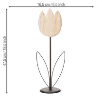 Itens Estatueta decorativa de tulipa sobre suporte, ideal para dar um toque de estilo à sua sala de estar, 47,5 cm