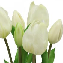 Itens Tulipas Artificiais Branco Creme Real Touch 38cm 7 pcs