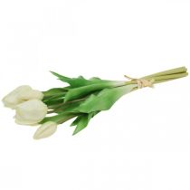 Itens Tulipas Artificiais Branco Creme Real Touch 38cm 7 pcs