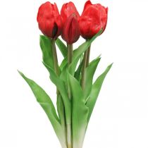 Tulipa vermelha flor artificial decoração de tulipa Toque Real 38cm pacote de 7 peças