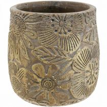 Floreira vaso de flores de ouro em cerâmica Ø17cm A19cm