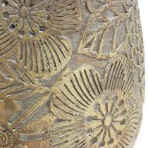 Floreira vaso de flores de ouro em cerâmica Ø17cm A19cm