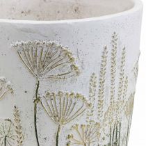 Floreira Grande Vaso de Cerâmica Ouro Branco Ø20,5cm A20cm