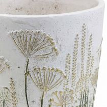 Itens Floreira Grande Vaso de Cerâmica Ouro Branco Ø20,5cm A20cm