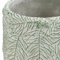 Itens Plantador de cerâmica verde branco cinza ramos de pinho Ø12cm H17,5cm