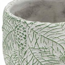 Itens Plantador de cerâmica verde branco cinza ramos de abeto Ø13,5cm H13,5cm