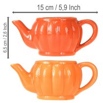 Itens Vaso/bule de cerâmica, laranja sortido, 15×9×6,5cm, 2 peças