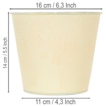 Itens Vaso de metal, amarelo pastel, Ø16cm A14cm
