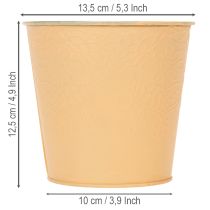Itens Vaso de metal, laranja pastel, Ø13,5cm A12,5cm