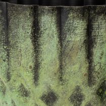 Itens Vaso de flores vintage em metal, verde, Ø14/12cm, conjunto de 2