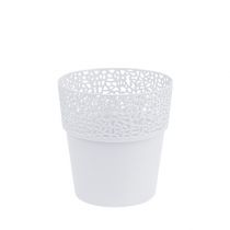Plantador de plástico branco Ø11,5cm H12,5cm 1 peça