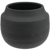 Floreira vaso de flores em cerâmica preta Ø27cm A23cm
