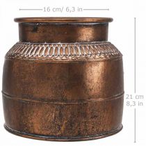 Itens Plantador grande plantador decorativo de cobre em relevo de metal Ø22cm H21cm