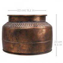 Itens Plantador grande plantador decorativo em relevo de cobre de metal Ø31.5cm H23cm