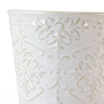 Itens Vaso para plantas em cerâmica branco Ø11cm Alt.11cm 3 unidades