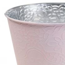 Vaso de flores de metal rosa pastel Ø12cm