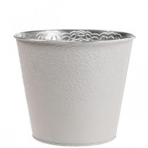 Floreira floreira de metal branco pastel Ø13.5cm A12.5cm