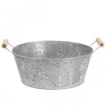 Floreira vaso decorativo de flores em metal asa Ø24,5cm A10cm