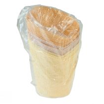 Itens Papel para plantador tecido baunilha, laranja, rosa Ø9cm Alt.18cm 9 unidades