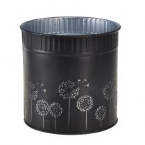 Itens Vaso de flores dente-de-leão preto Ø12,5cm Alt.14cm