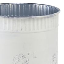 Itens Vaso de flores de metal dente-de-leão branco Ø15,5cm Alt.15,5cm