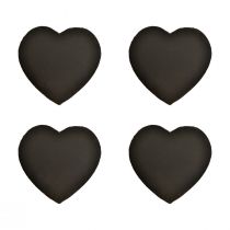 Itens Dia dos Namorados coração de ardósia decoração coração preto W16cm 4 unidades