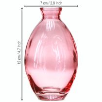 Itens Vaso bulboso, mini vasos, vidro rosa tingido, Ø7cm, A12cm, 6 peças