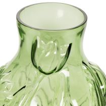 Itens Vaso de vidro com relevo de tulipa para decoração de interiores, 22,5 cm
