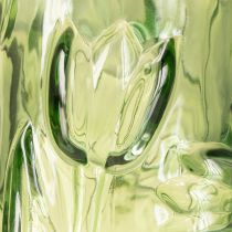 Itens Vaso de vidro com relevo de tulipas para decoração harmoniosa do ambiente, 30 cm