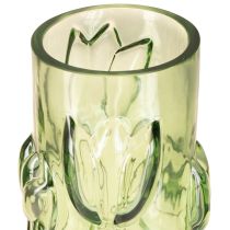 Itens Vaso de vidro com relevo de tulipas para decoração harmoniosa do ambiente, 30 cm