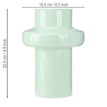 Itens Vaso decorativo de metal verde menta pastel Ø16,5cm A23,5cm