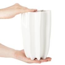 Itens Vaso canelado, vaso decorativo alto para flores secas, 24 cm