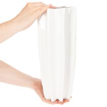 Itens Vaso de flores canelado moderno decorativo de 38 cm