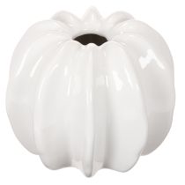 Itens Vaso de cerâmica em formato de abóbora, branco, para decoração de casa, 15 cm