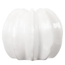 Itens Vaso de cerâmica em formato de abóbora, branco, para decoração de casa, 15 cm