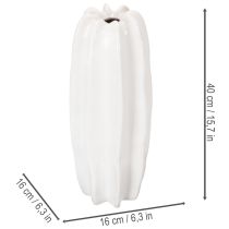 Itens Vaso canelado, vaso de cerâmica moderno para flores secas, 40 cm