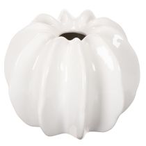 Itens Vaso decorativo em formato de abóbora, com acabamento brilhante, ideal para decoração de outono na sala de estar, 19 cm