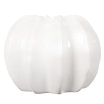 Itens Vaso decorativo em formato de abóbora, com acabamento brilhante, ideal para decoração de outono na sala de estar, 19 cm