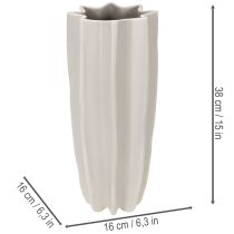 Itens Vaso moderno com nervuras, vaso decorativo alto para flores secas, 38 cm