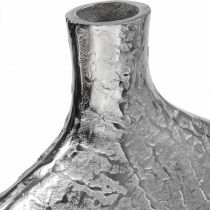 Itens Vaso decorativo em metal martelado vaso de flores prateado 33x8x36cm