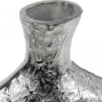 Itens Vaso decorativo metal martelado flor prata 24x8x27cm