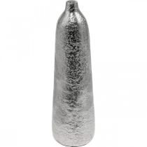 Itens Vaso decorativo vaso de flores martelado em metal prata Ø9,5cm Alt.32cm